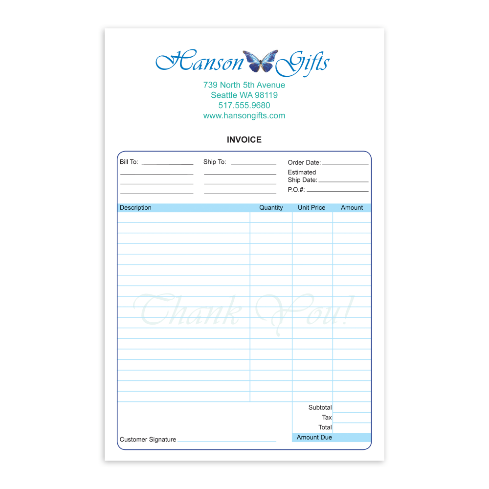 Custom Carbonless Business Forms, Create Your Own, Full