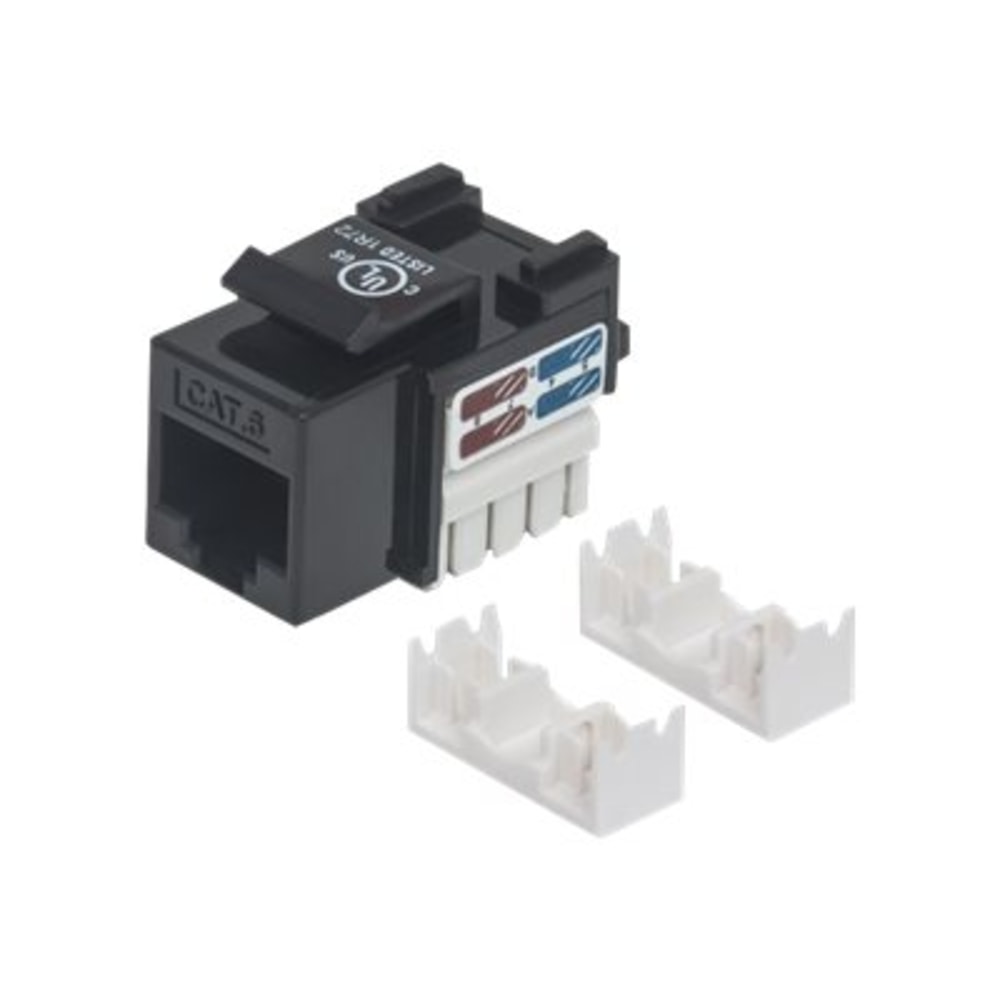 Intellinet Keystone Jack, Cat6, UTP, Punch-down, Black -