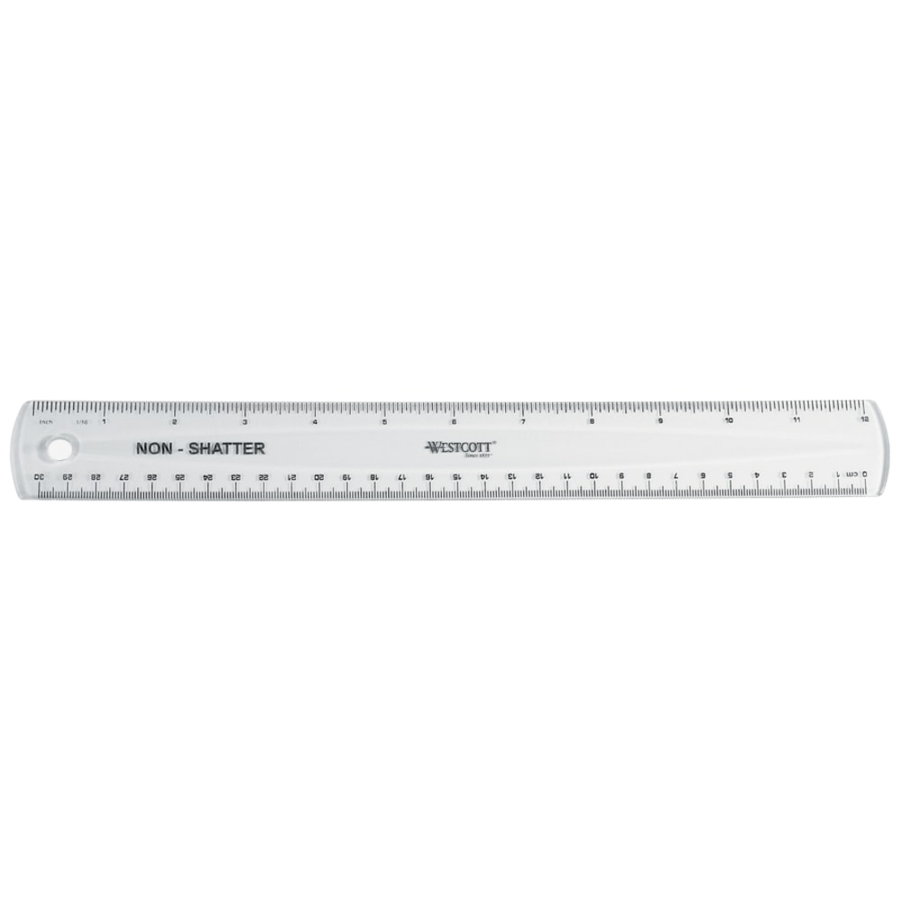Westcott® Shatterproof Ruler, 12", Clear