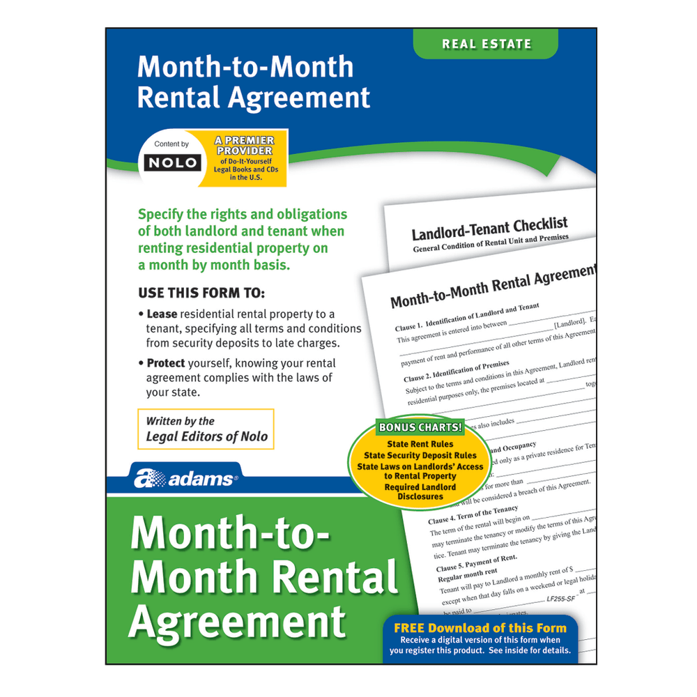 Adams® Month-to-Month Rental Agreement