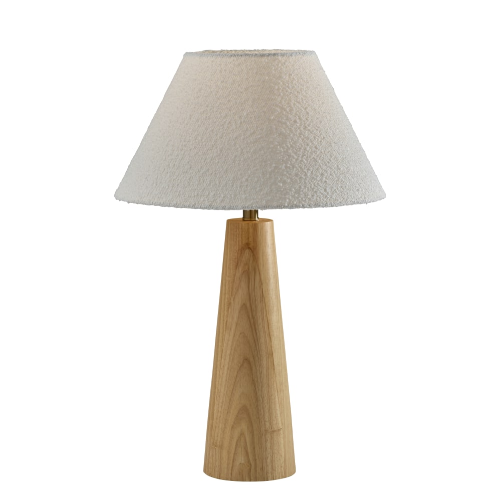 Adesso Brayden Tapered Table Lamp, 27”H, Off-White Shade/Natural