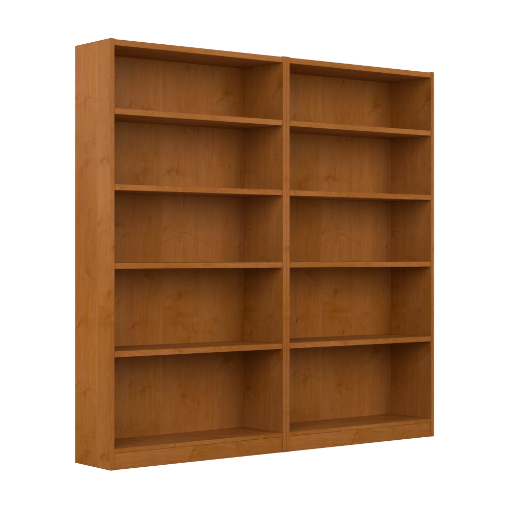 Bush® Furniture Universal 72"H 5-Shelf Bookcases, Natural