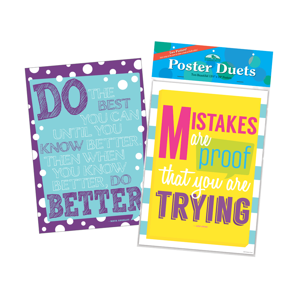 Barker Creek® Poster Duet Set, Keep Trying, Pack