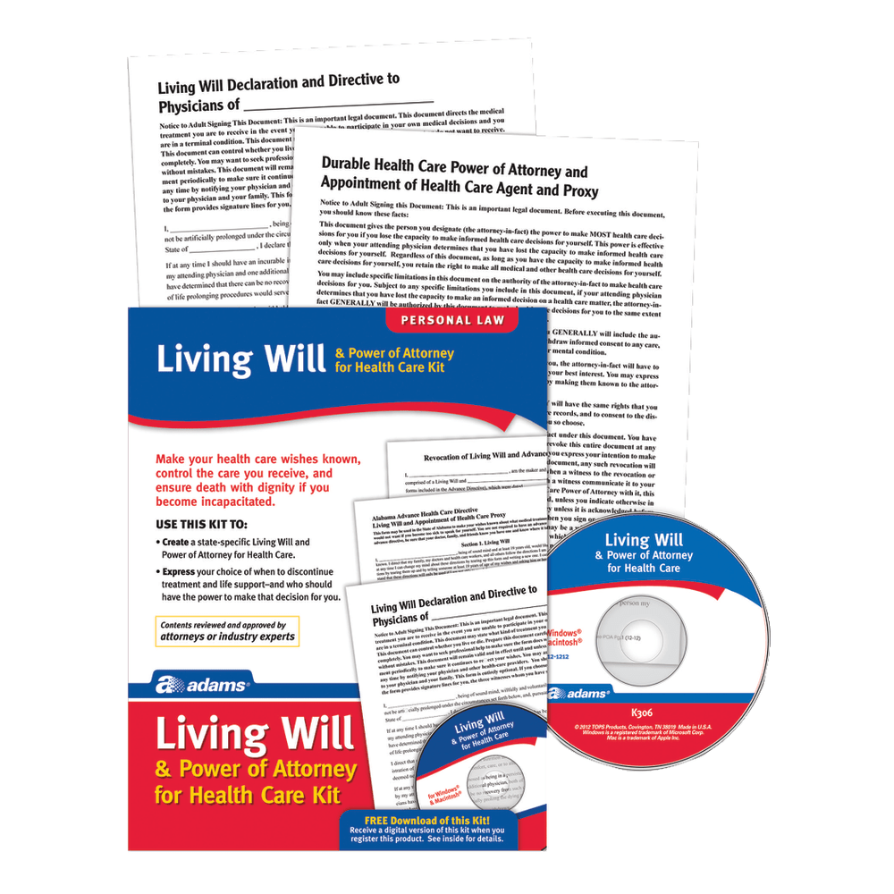 Adams® Living Will & Power of Attorney for