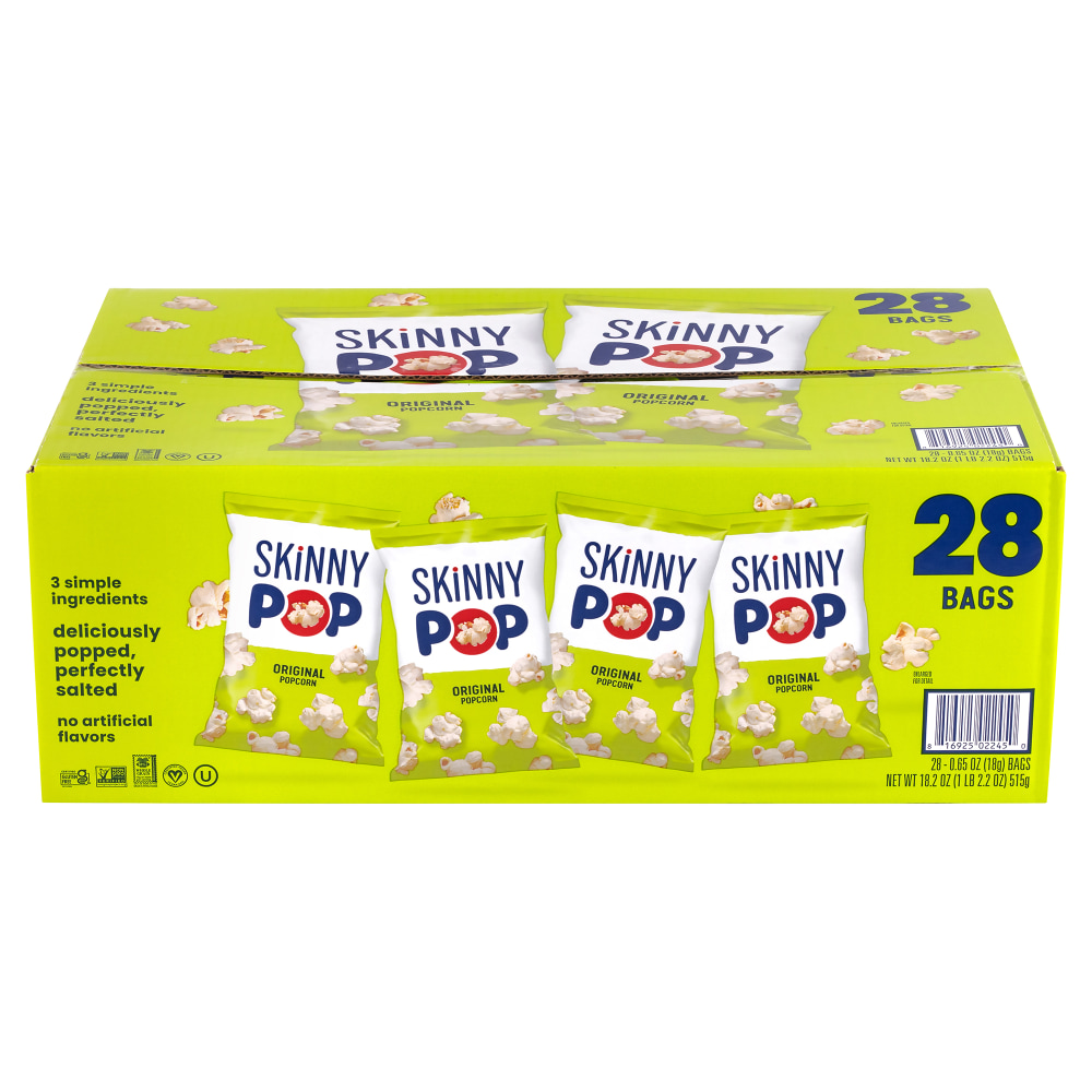 Skinny Pop Salted Popcorn, Box Of 28 Packs