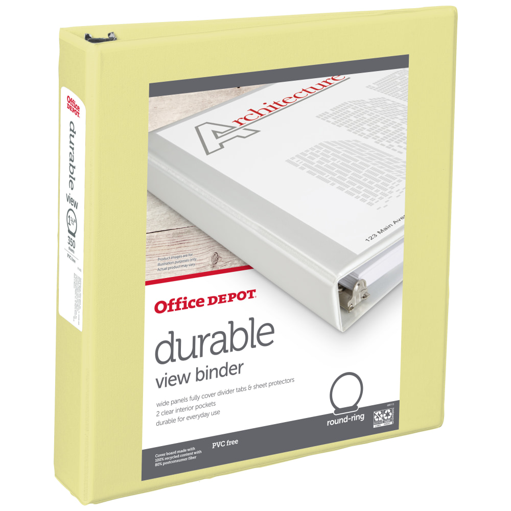 Office Depot® Durable View Binder, 1-1/2" Round Rings