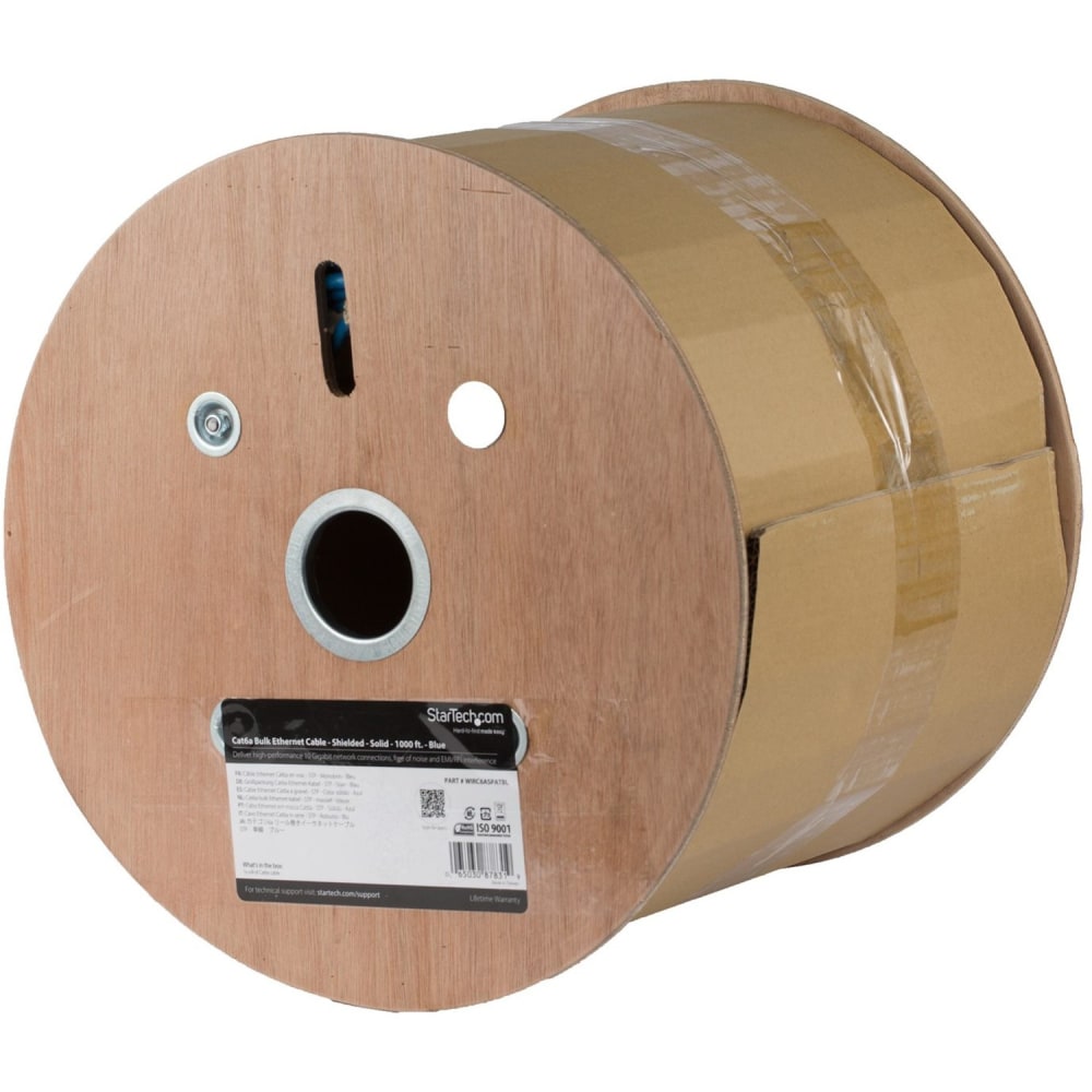 StarTech.com 1000ft Blue Bulk Cat6a Cable - Solid