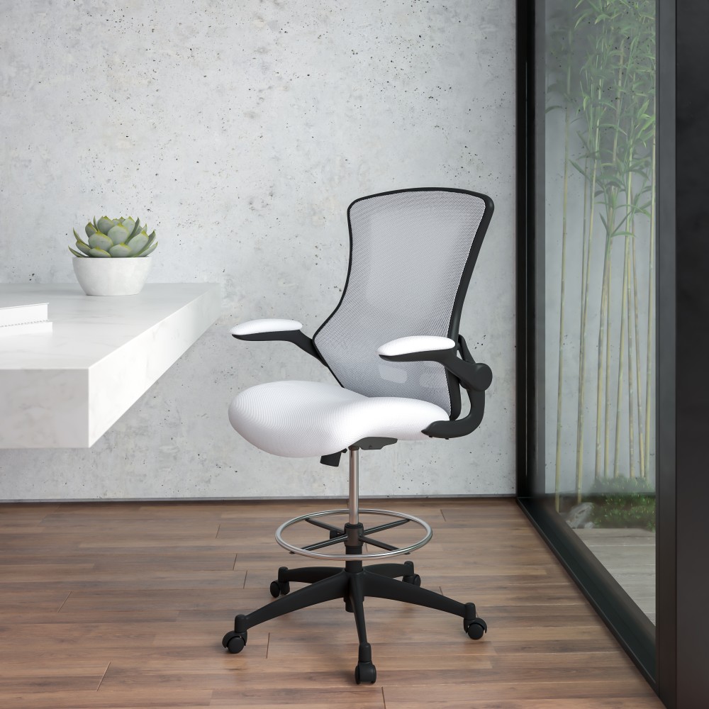 Flash Furniture Mid-Back Mesh Ergonomic Drafting Chair with