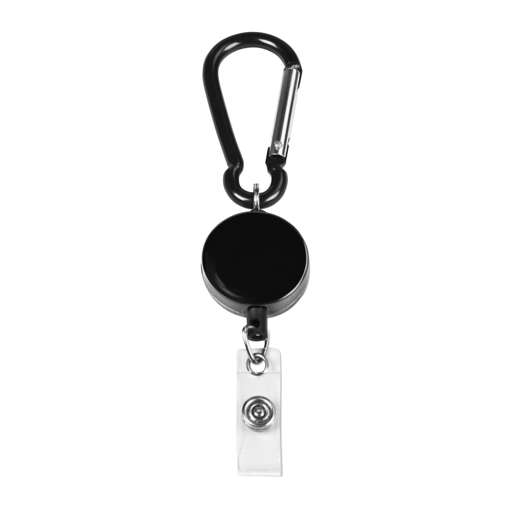 MyID Reel Carabiner Card Holder, 1 1/4", Black