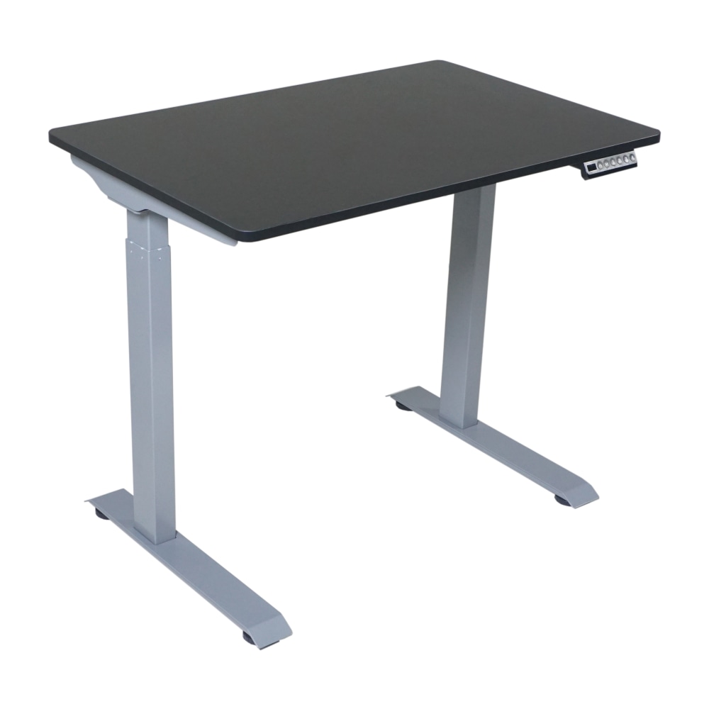 Victor Electric 36"W Standing Desk, Black/Light Gray
