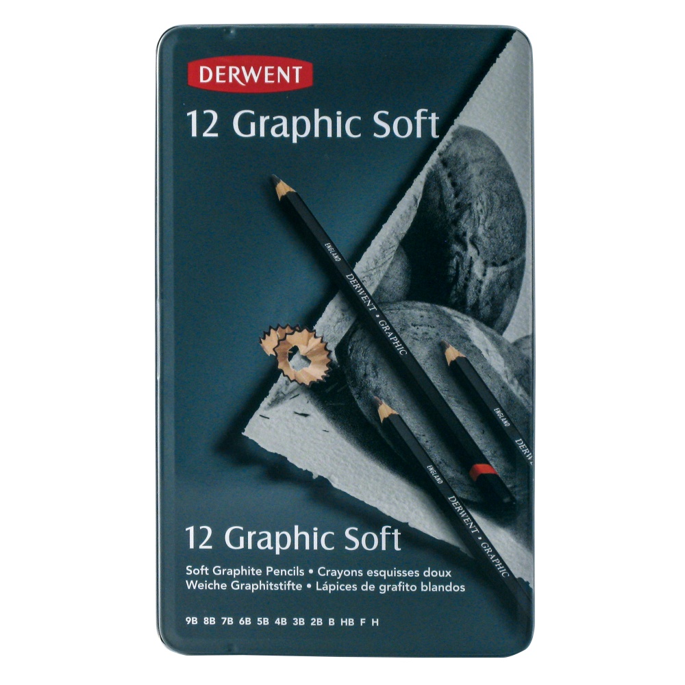 Derwent Graphic Sketching Pencils, Black, Set Of 12