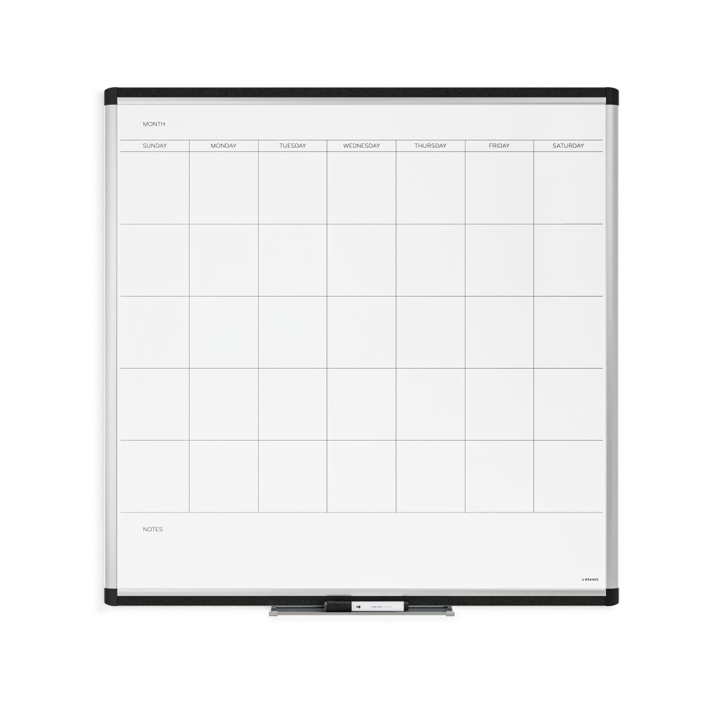U Brands PINIT Magnetic Dry-Erase Monthly Calendar Board,