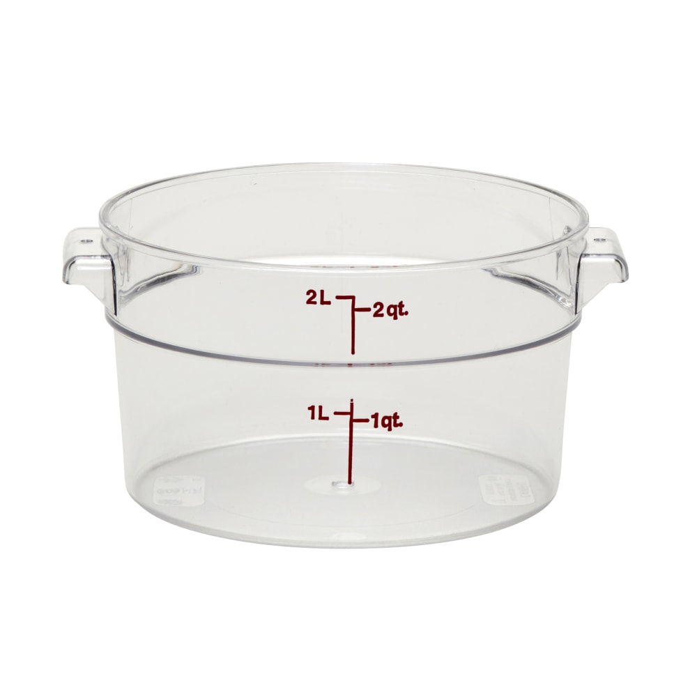 Cambro Camwear 2-Quart Round Storage Containers, Clear, Set