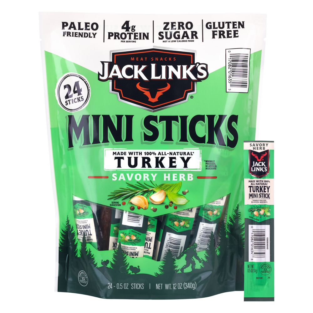 Jack Link’s Savory Herb Mini Turkey Sticks, 0.5