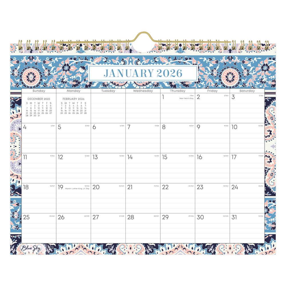 2026 Blue Sky Monthly Wall Calendar, 11” x