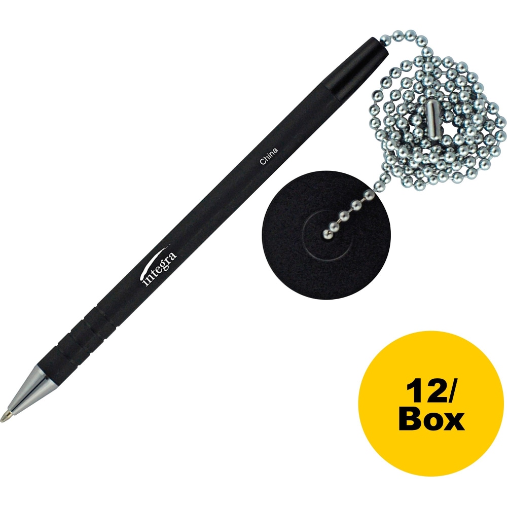 Integra Antimicrobial Rubber Barrel Counter Pen - Black