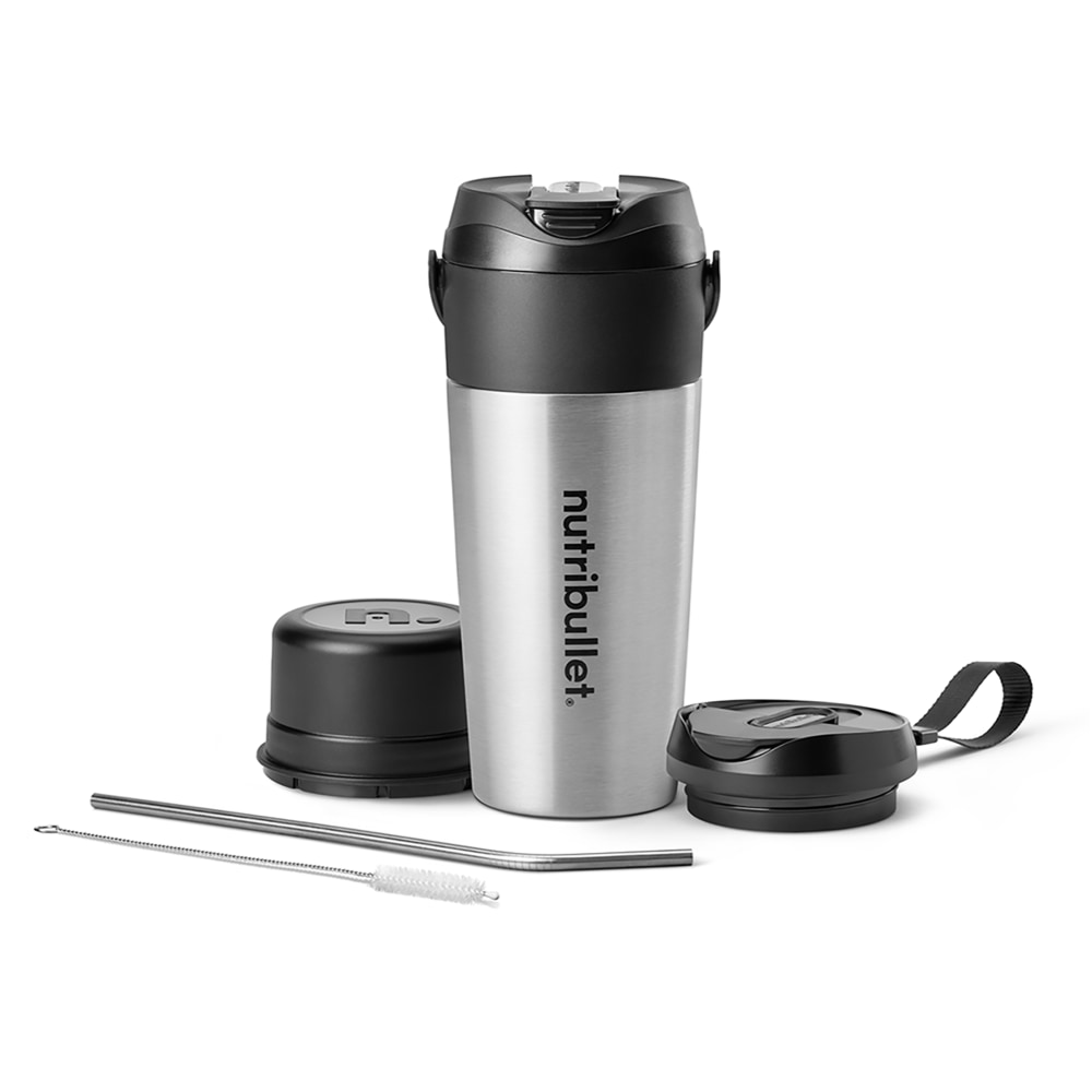 Nutribullet Flip Insulated Portable Blender, 20 Oz, Silver,