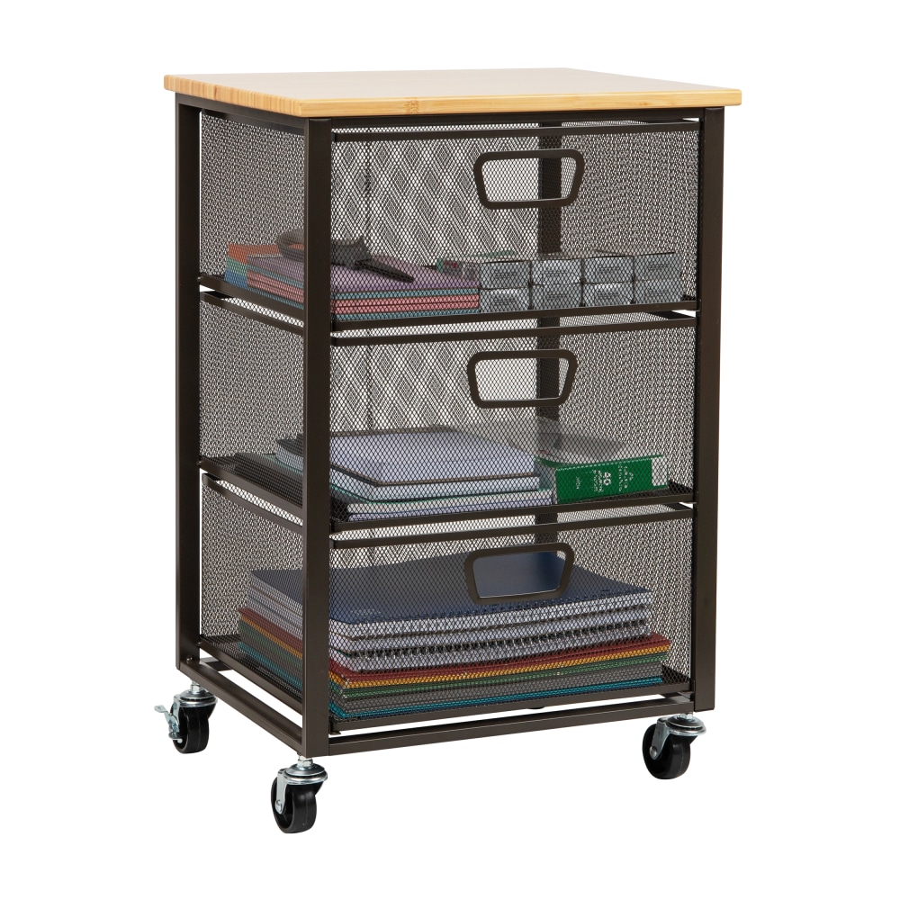 Mind Reader Storage Cart Organizer with 3 Drawers,