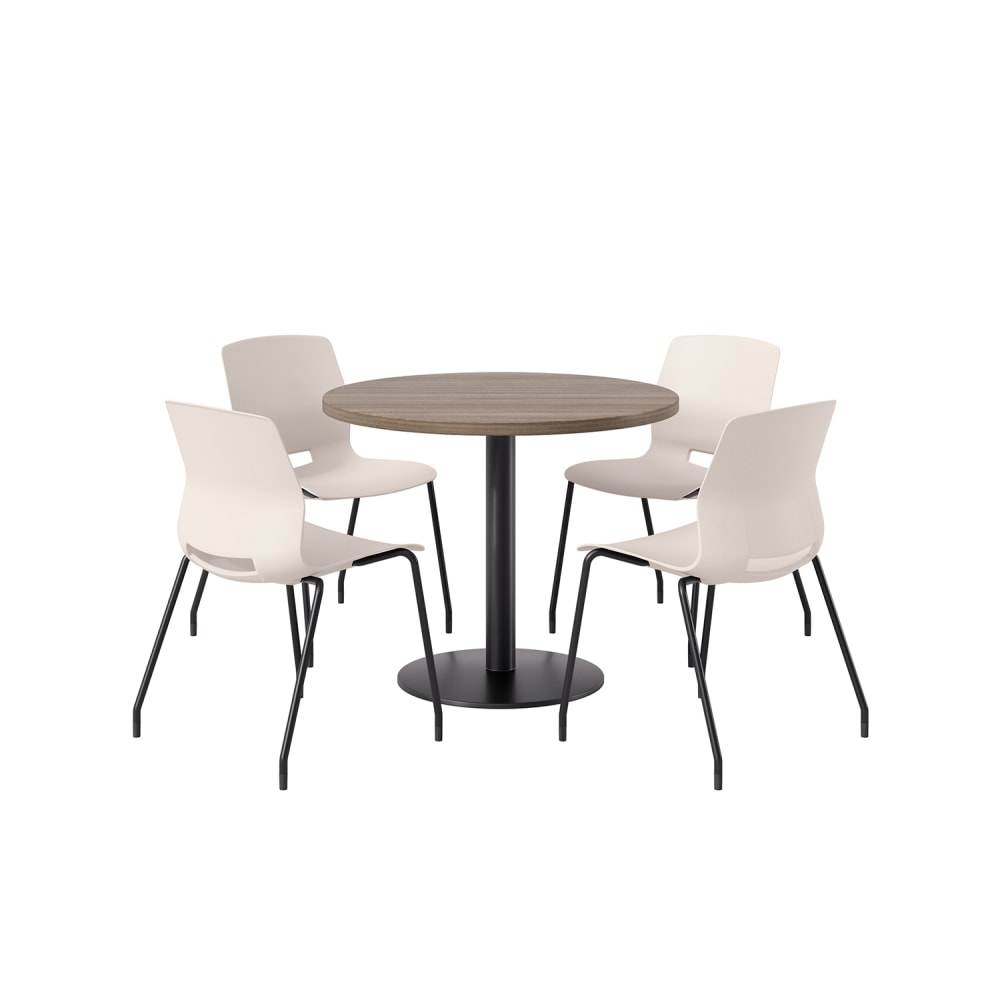 KFI Studios Midtown Pedestal Round Table Set With