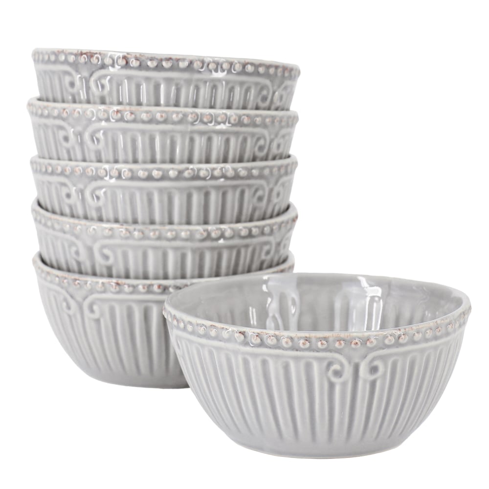 Modern Southern Home Capri 6-Piece Stoneware Embossed Cereal