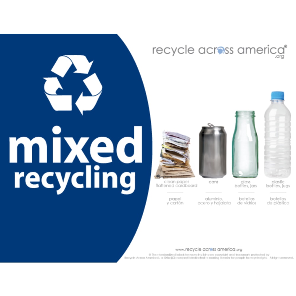 Recycle Across America Mixed Standardized Recycling Labels,