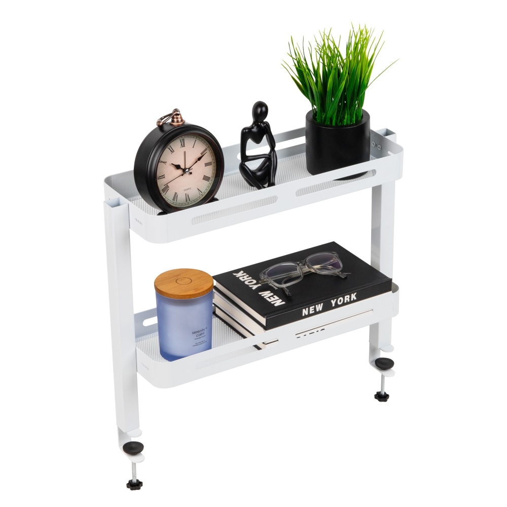 Mind Reader 2-Tier Desk Organizer With Clamp/Accessory Shelf,