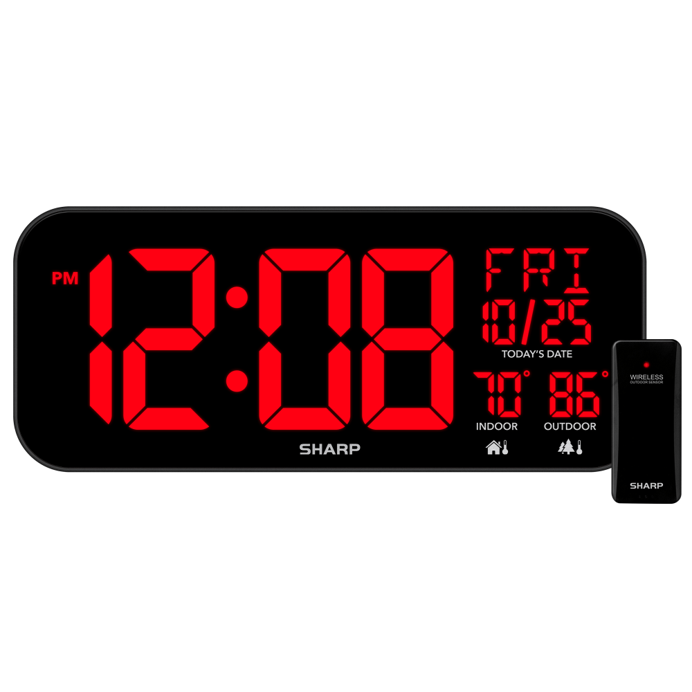 Sharp Jumbo 4'' LED Wall Clock with Indoor/Outdoor