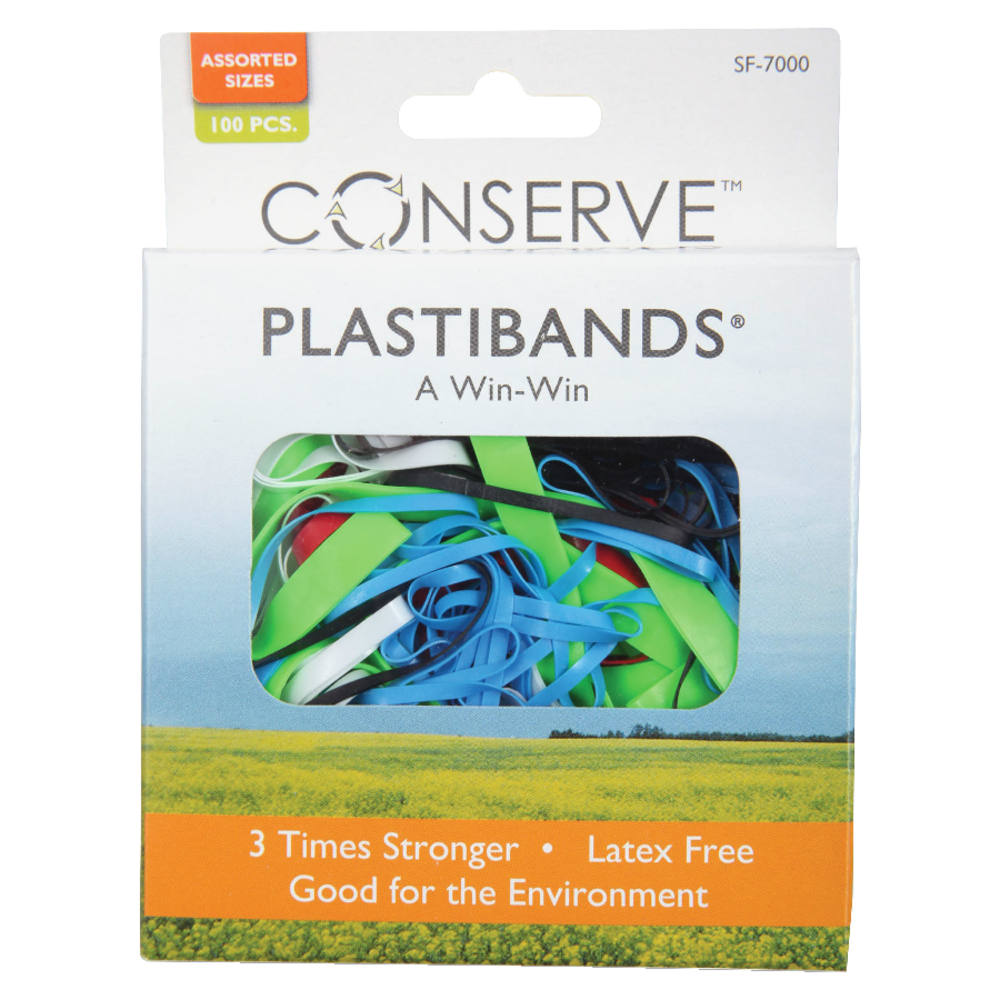 Baumgartens® PlastiBands, Assorted Colors/Sizes, Box Of 100