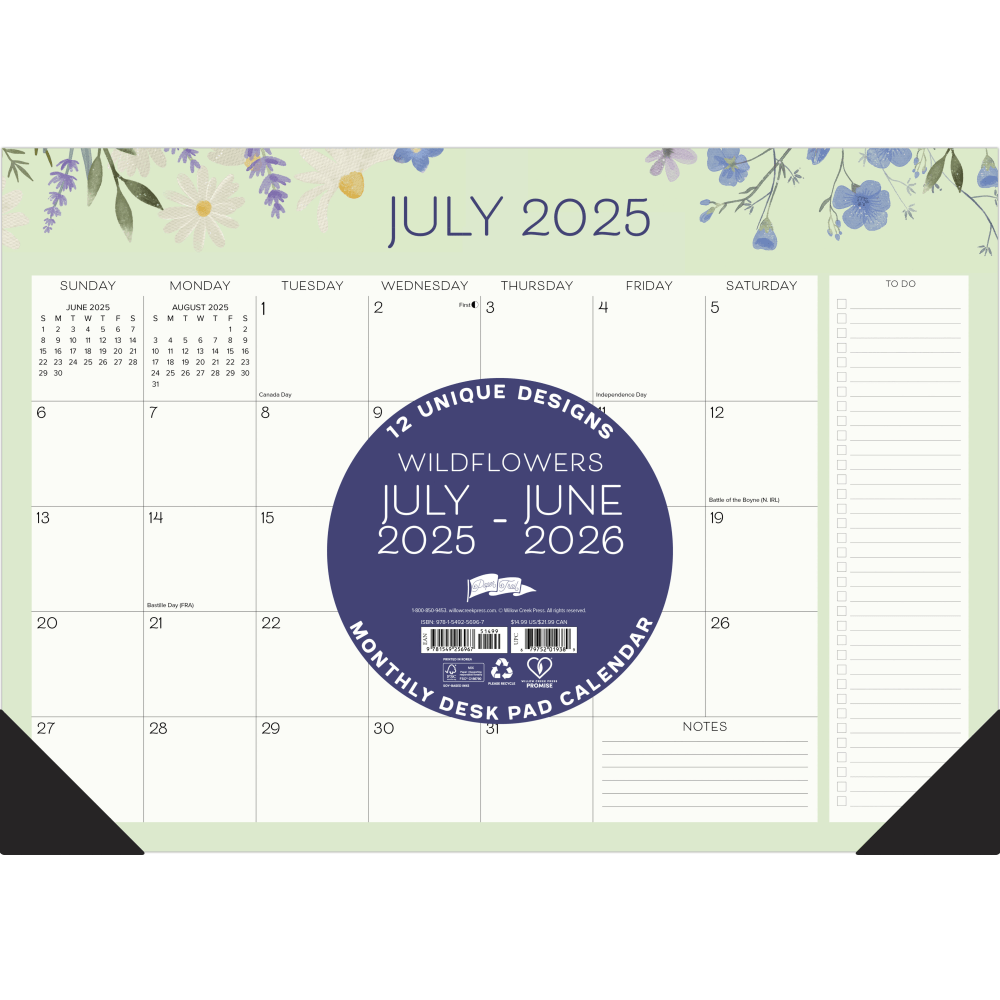 2025-2026 Willow Creek Press Academic Monthly Desk Pad