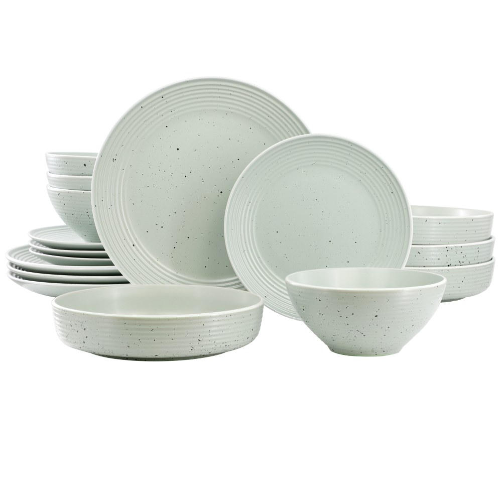 Elama Emilia 16-Piece Assorted Double Bowl Stoneware Dinnerware