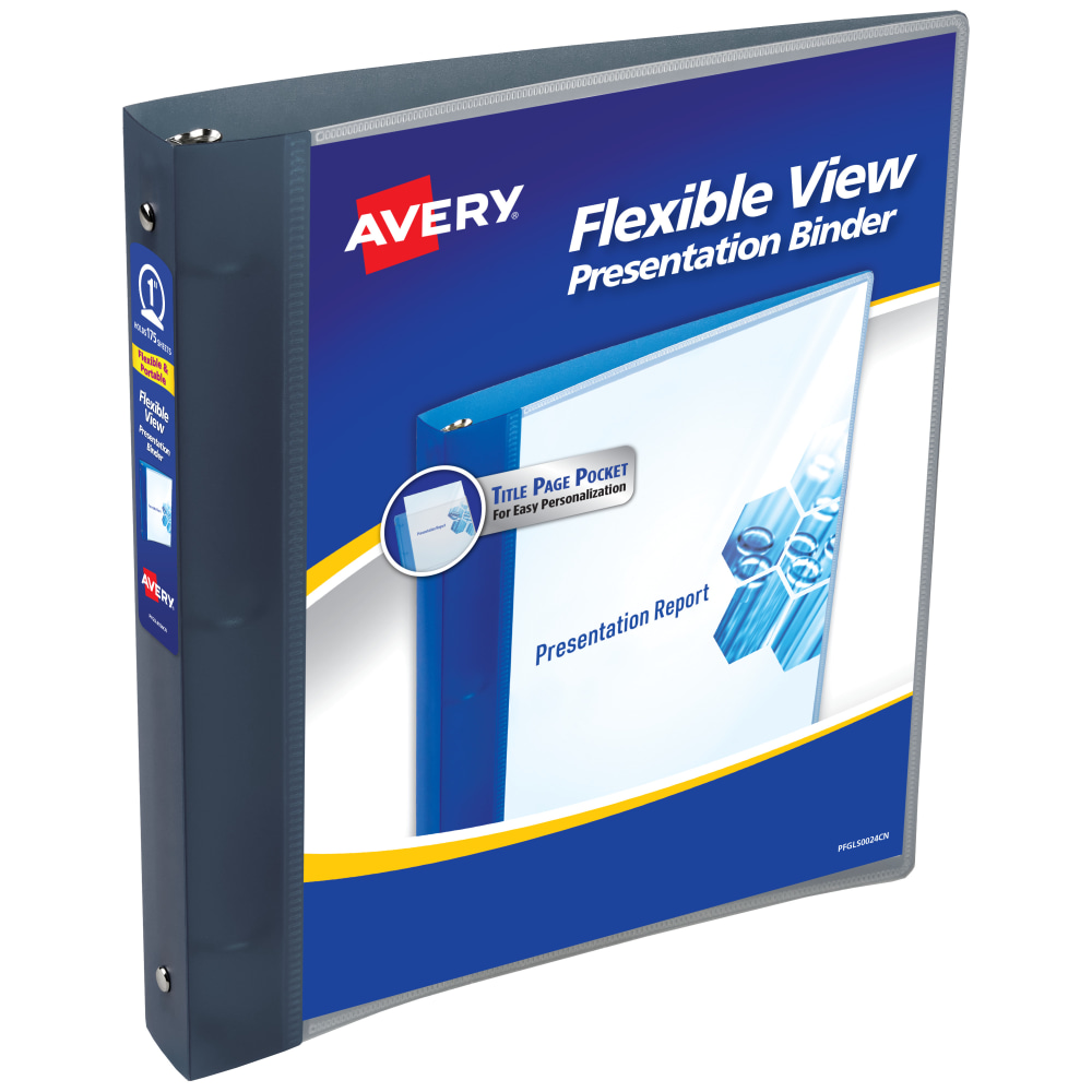 Avery® Flexible View 3 Ring Binder, 1" Round
