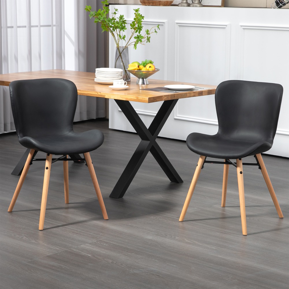 Glamour Home Banks Faux Leather Dining Accent Chairs,