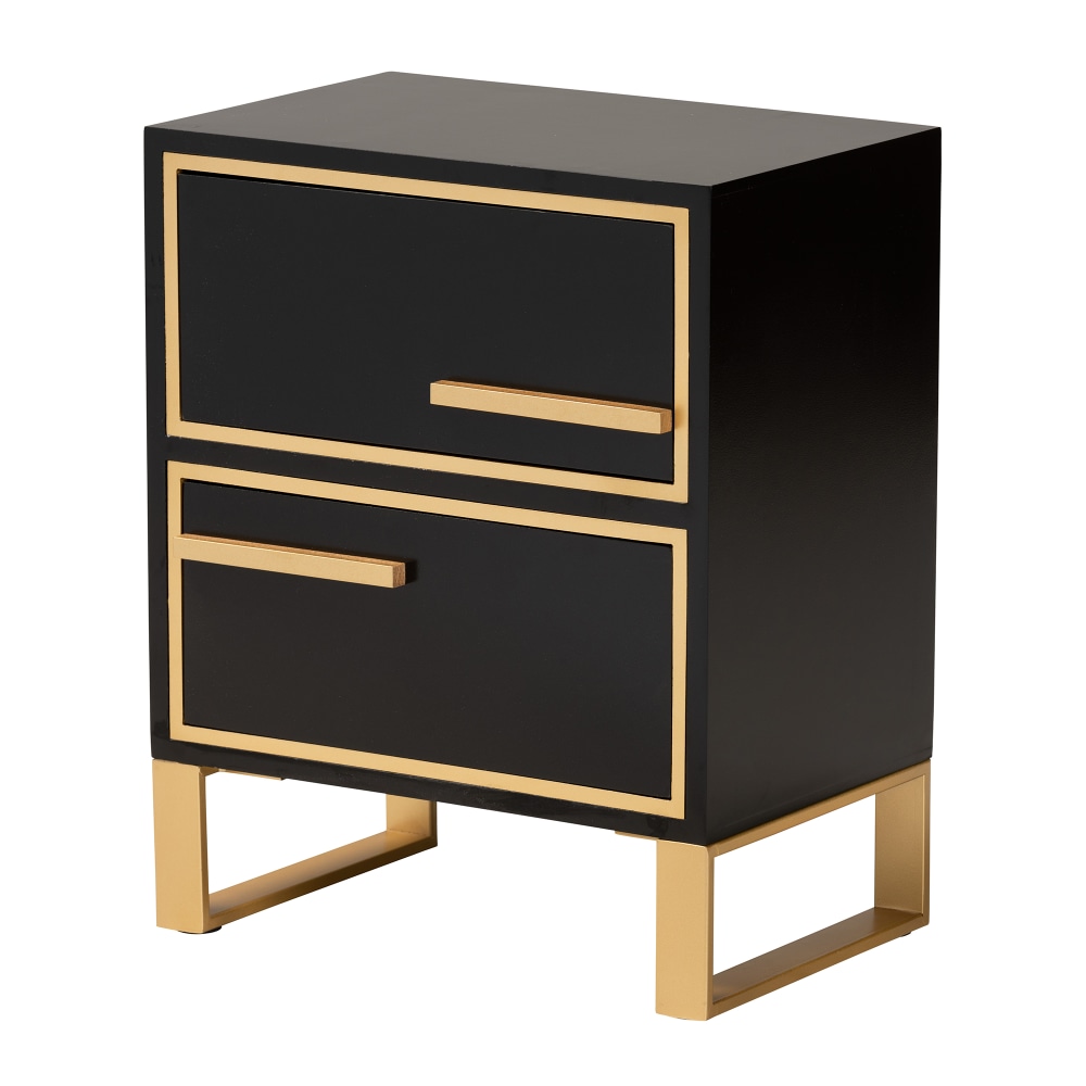 Baxton Studio Giolla Contemporary Glam Metal 2-Drawer End