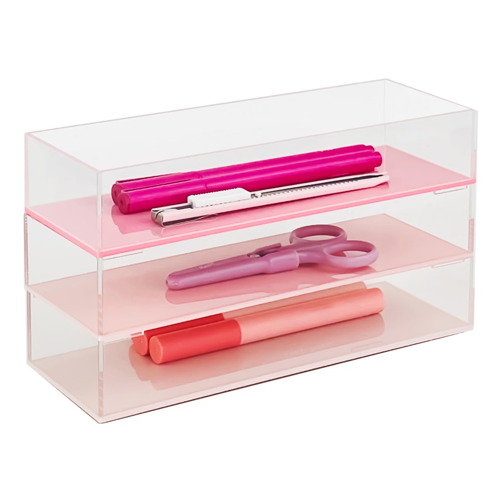 Realspace® Acrylic Stackable Organizer Trays, 4-1/2"H x
