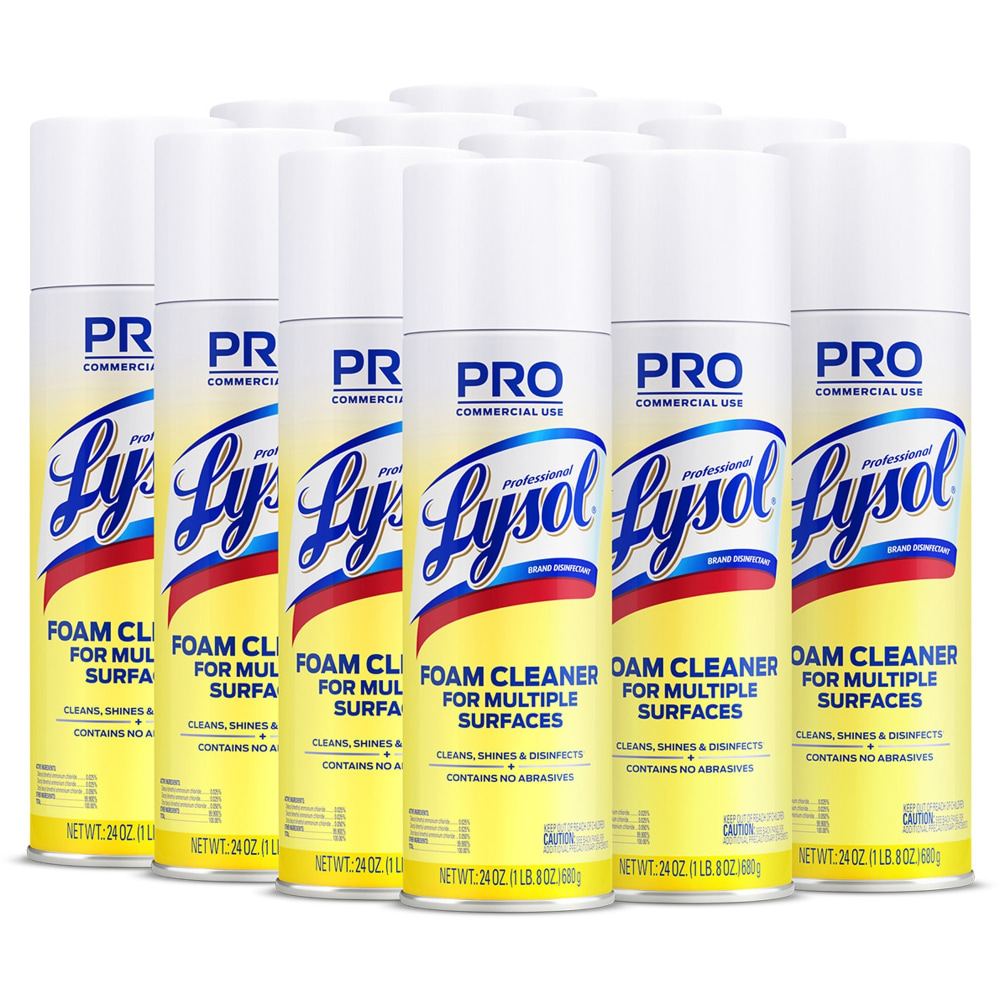 Professional Lysol Disinfectant Foam Cleaner, 24 Oz Bottle,