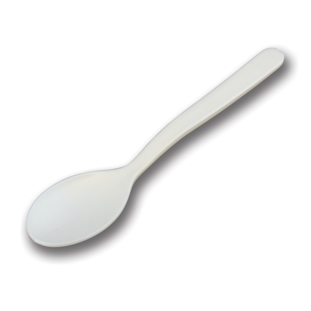 StalkMarket Compostable Cutlery Taster Spoons, Pearlescent White,