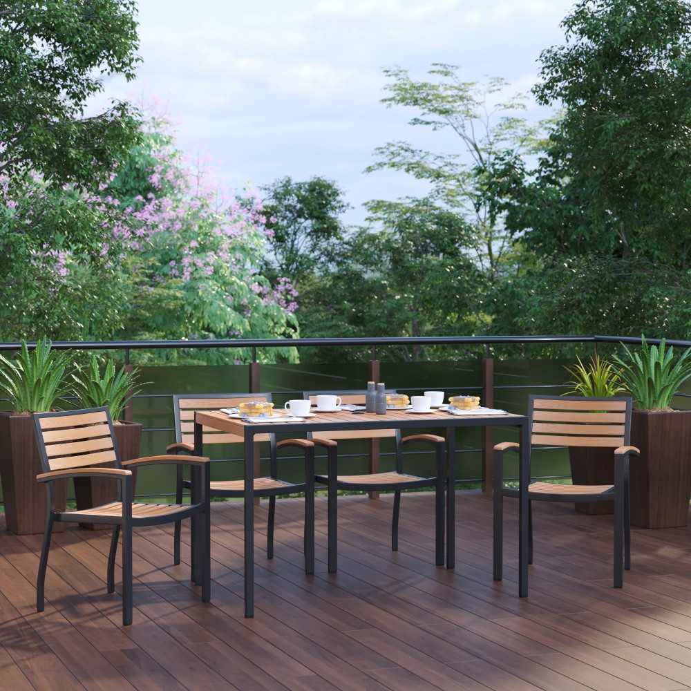 Flash Furniture Lark 5-Piece Outdoor Dining Table Set