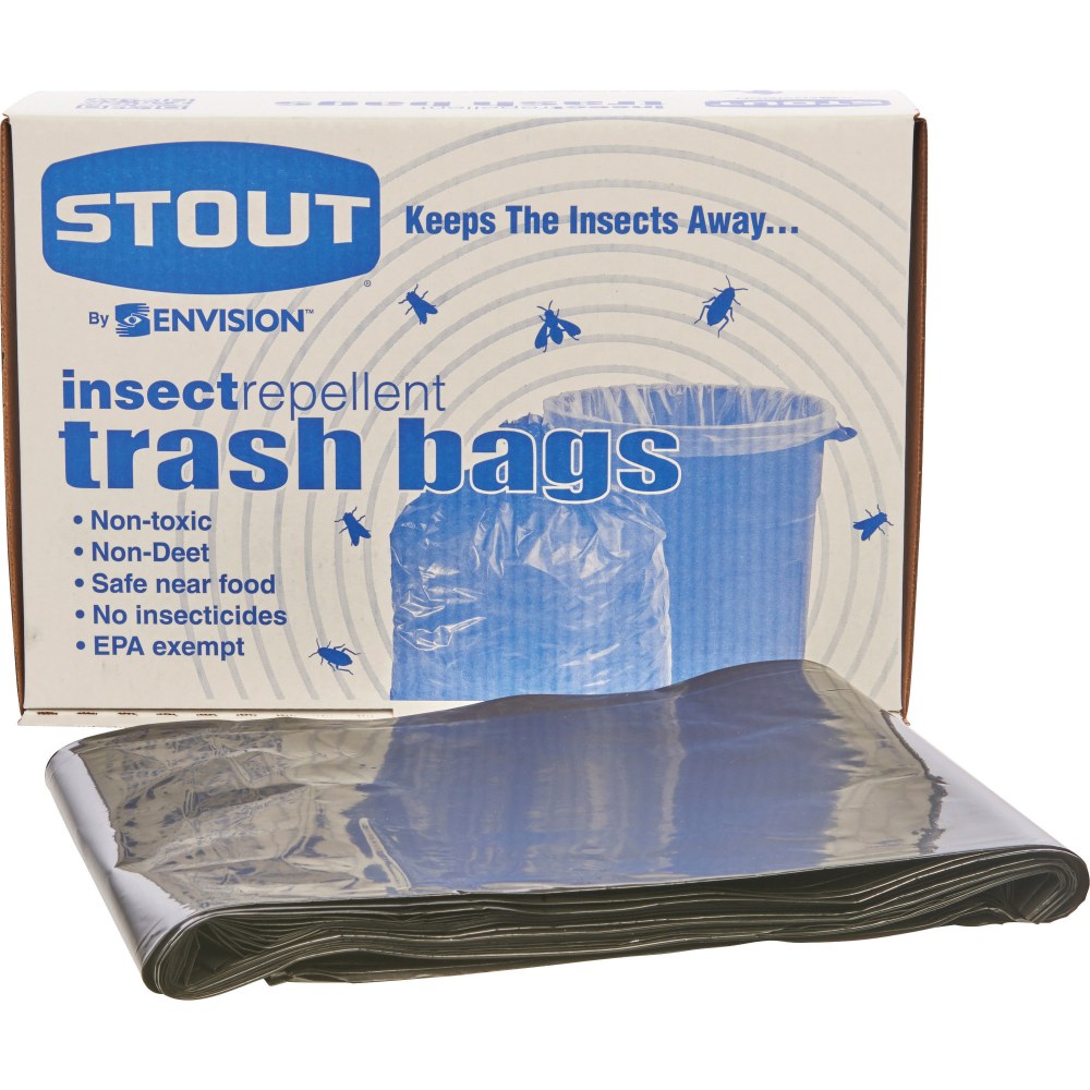 Stout® 33% Recycled Insect Repellent Trash Bags, 45
