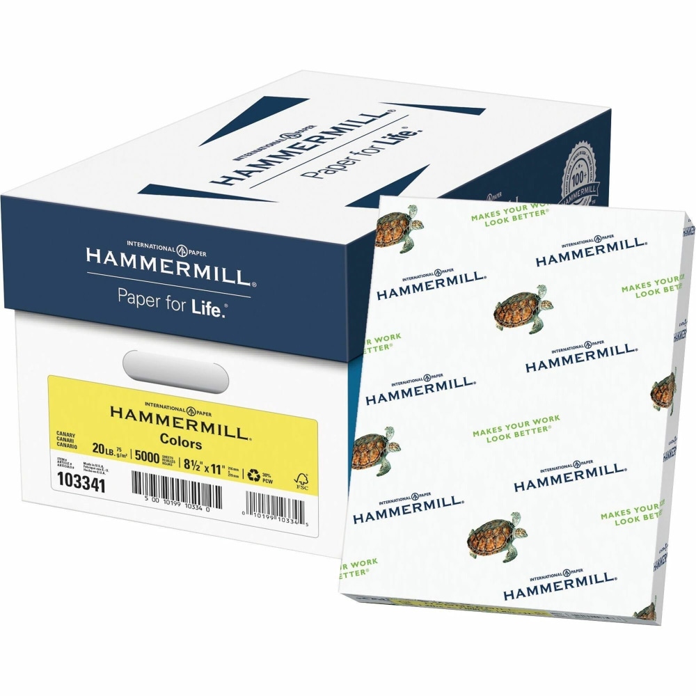 Hammermill® Multi-Use Color Copy Paper, 10 Reams, Canary,