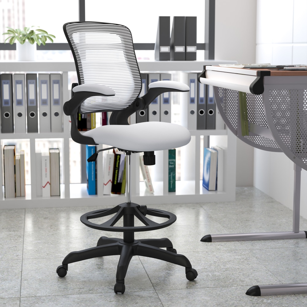 Flash Furniture Mid Back Mesh Ergonomic Drafting Chair