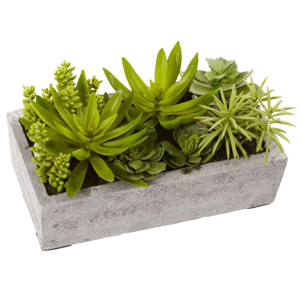 Nearly Natural Succulent 6-1/2”H Plastic Plant Garden With
