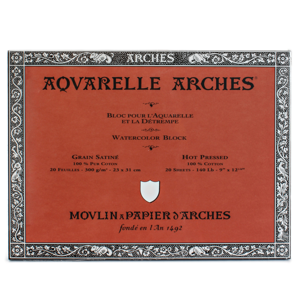 Arches® Aquarelle Watercolor Block, 140 Lb, Hot Press,