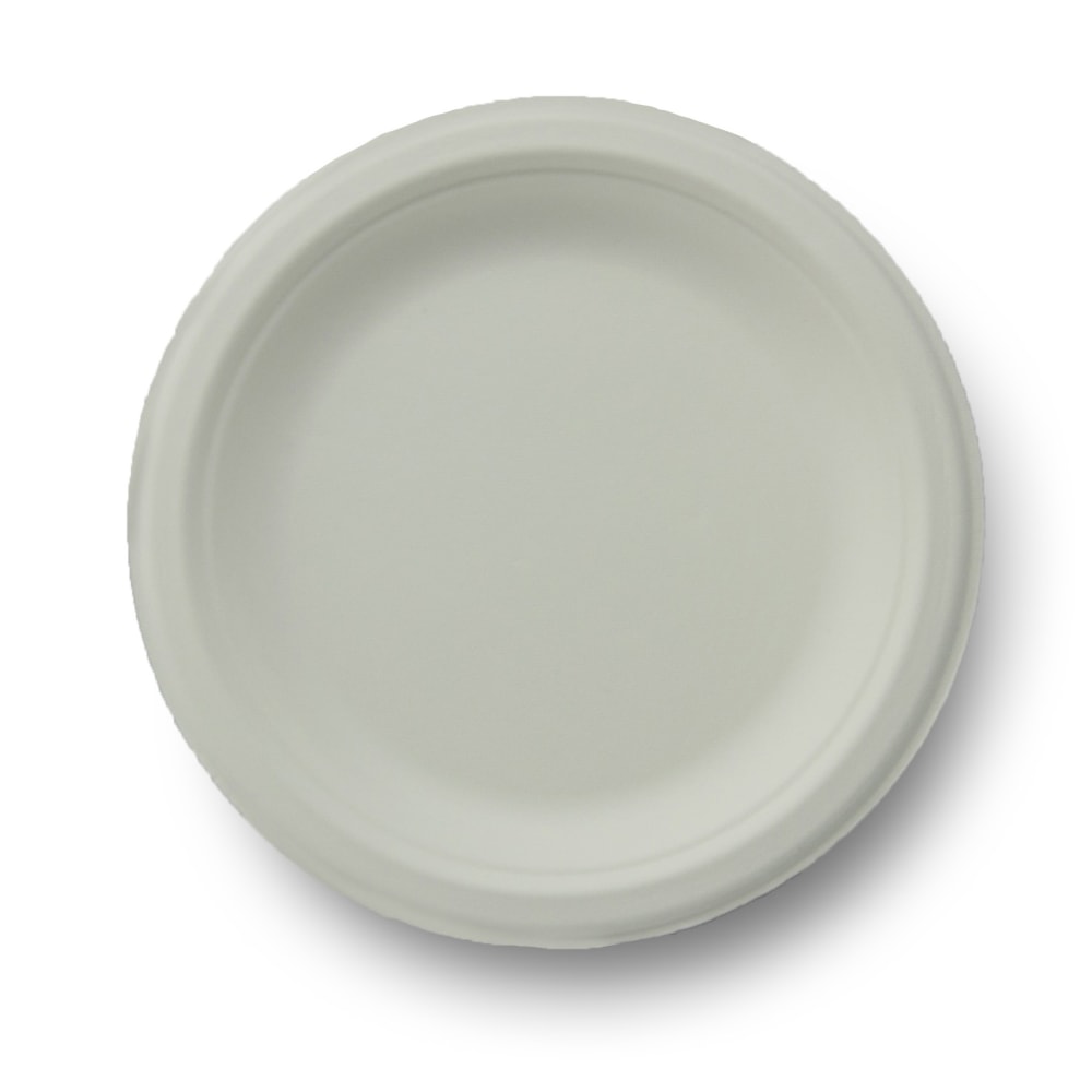 StalkMarket Compostable Round Plates, 6", White, Pack Of