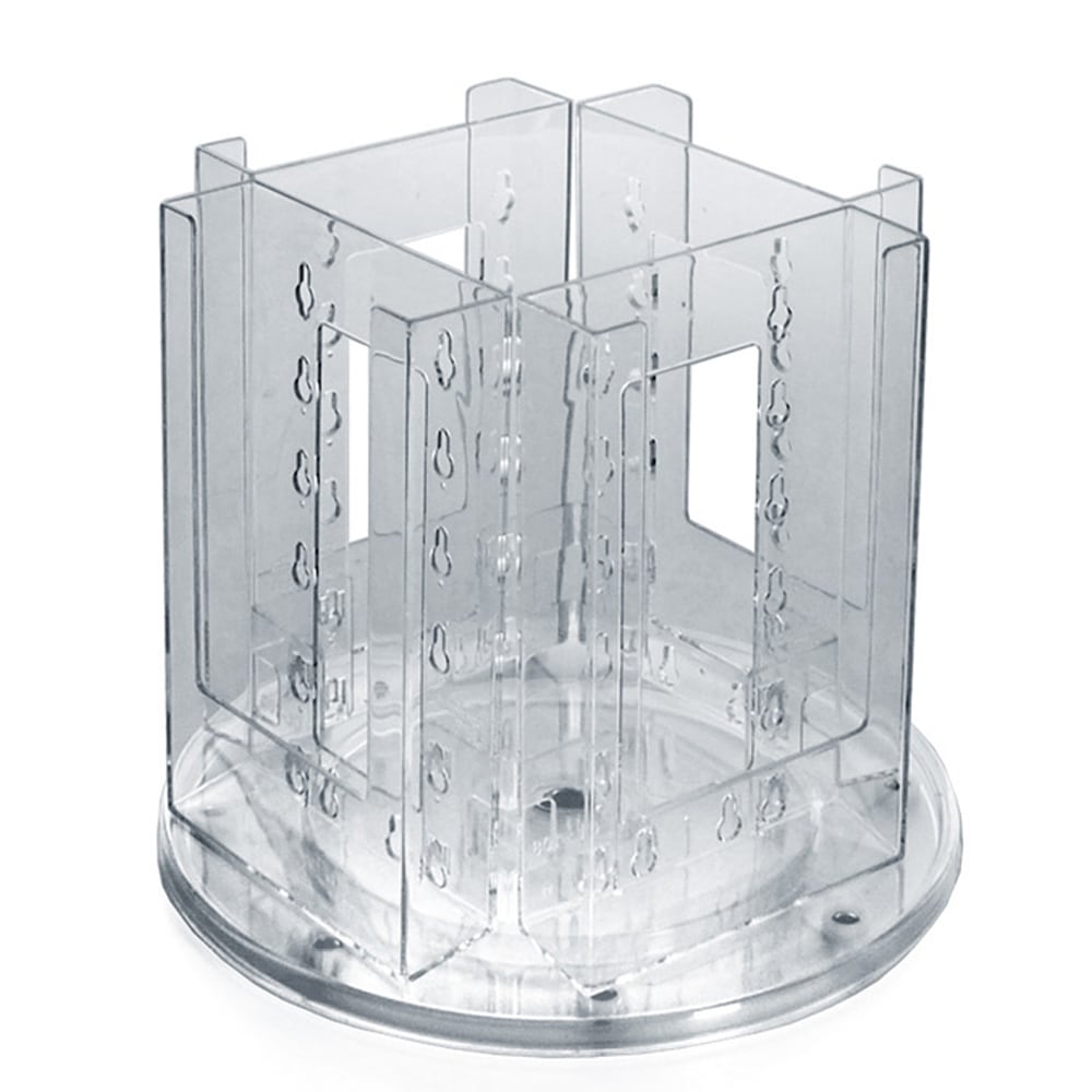 Azar Displays Revolving Brochure Holder, 4-Pocket, Acrylic,