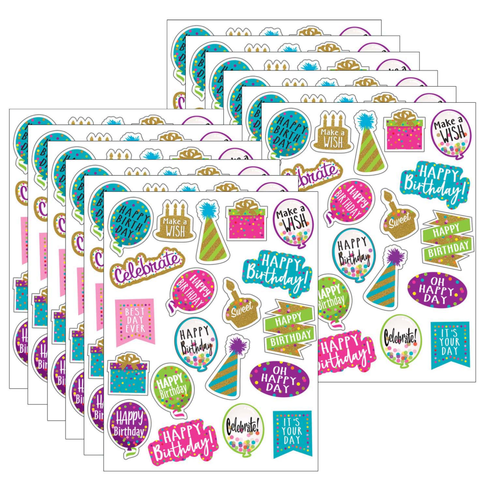 Teacher Created Resources® Stickers, Confetti Happy Birthday, 120