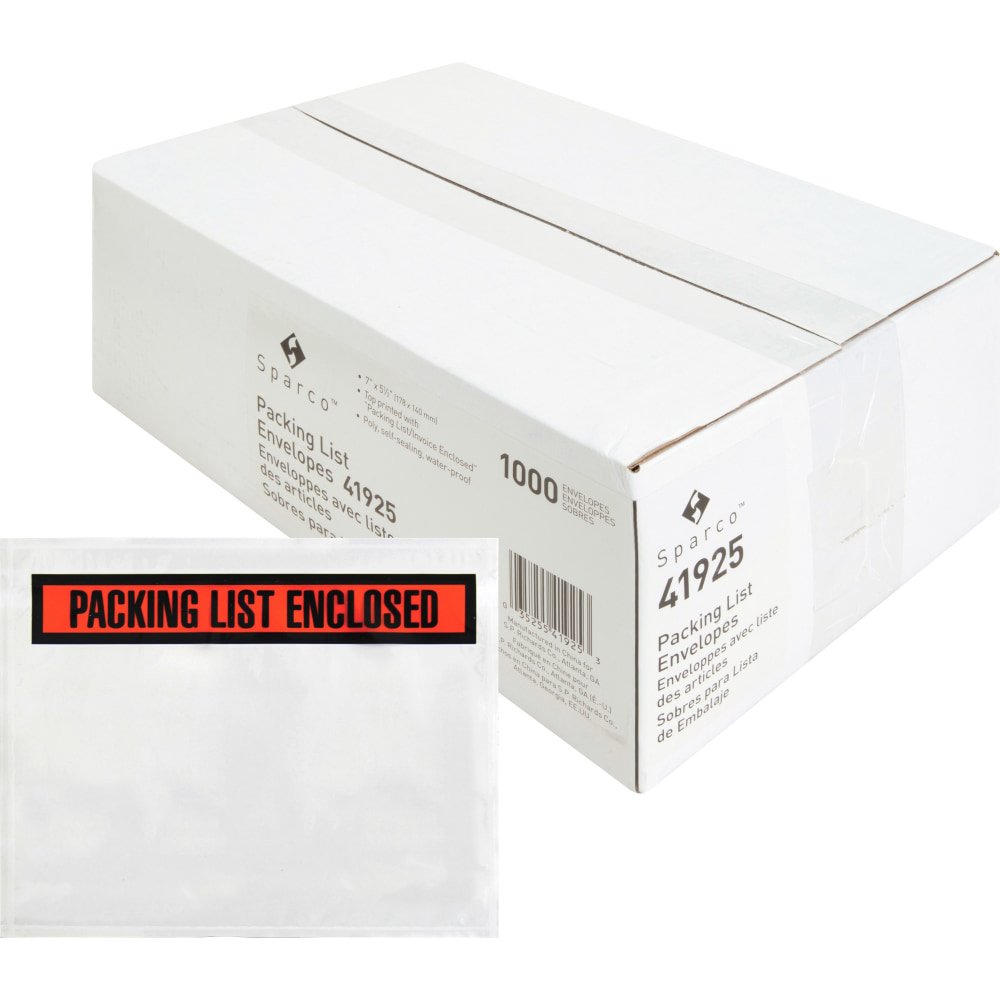 Sparco Pre-labeled Packing Slip Envelope - Packing List