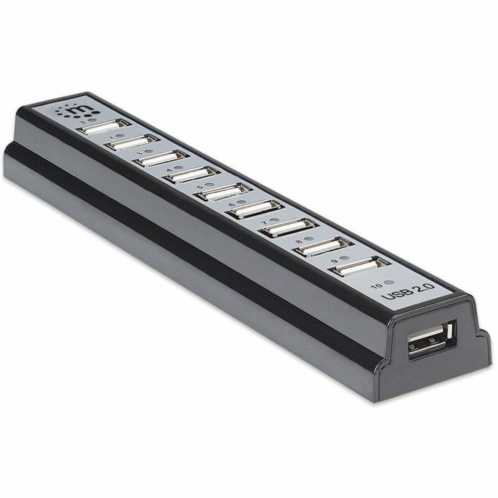 Manhattan 10-Port Hi-Speed USB Desktop Hub, AC or