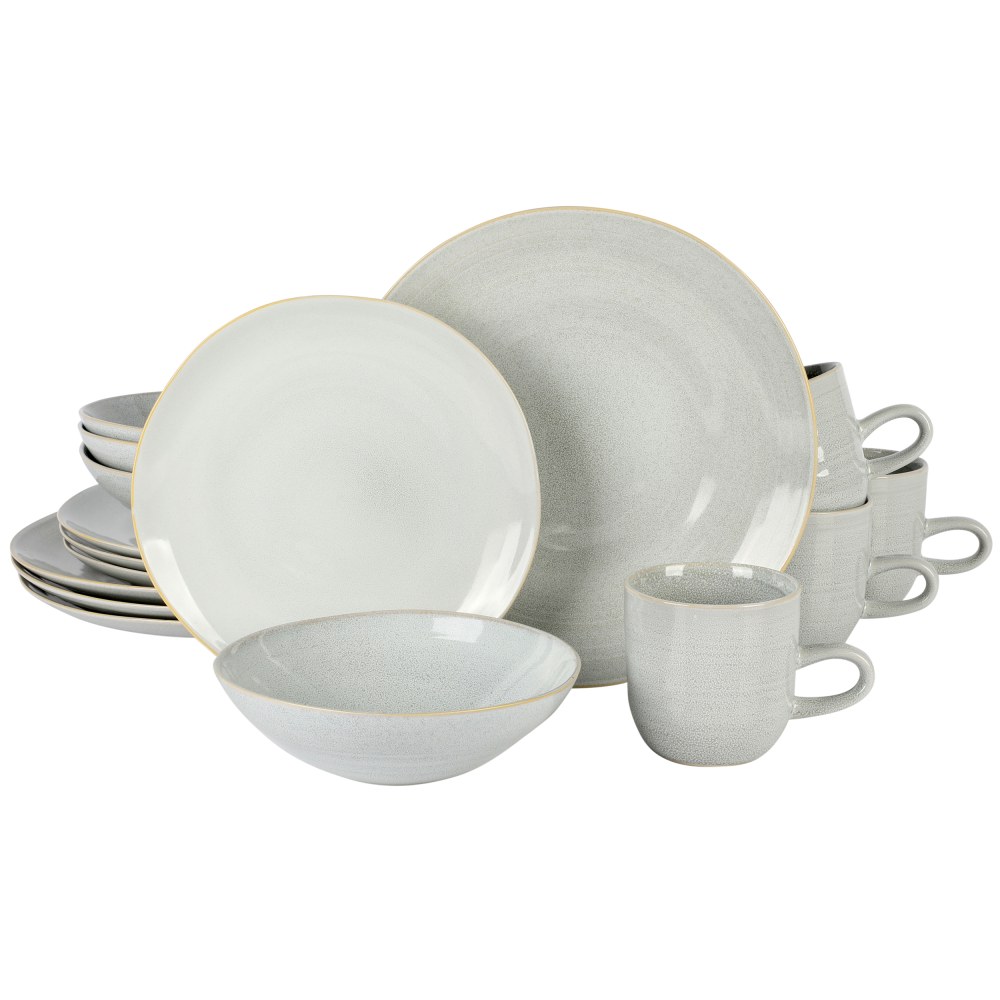 Laurie Gates Ravenna 16-Piece Round Stoneware Dinnerware Set,