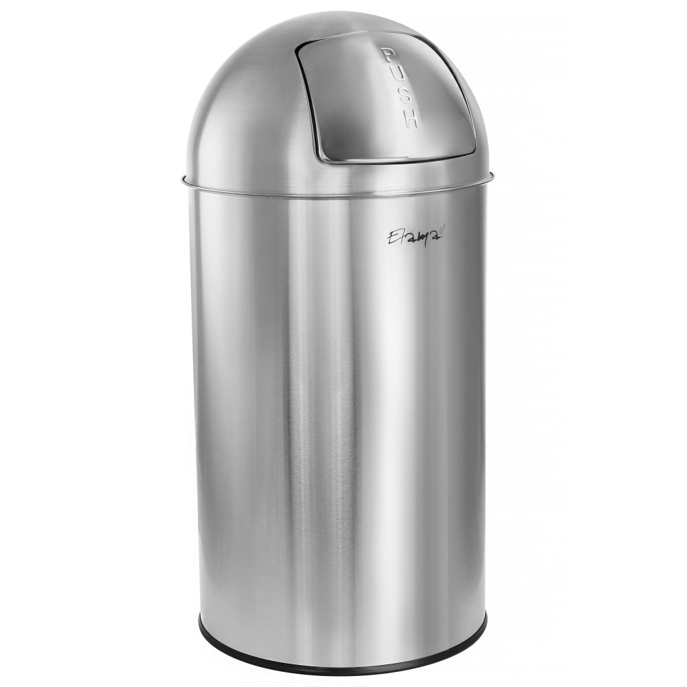 Elama 13-Gallon Push Lid Stainless Steel Cylindrical Home