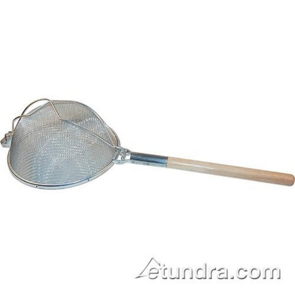 Winco Metal/Wood Strainer, 8", Brown